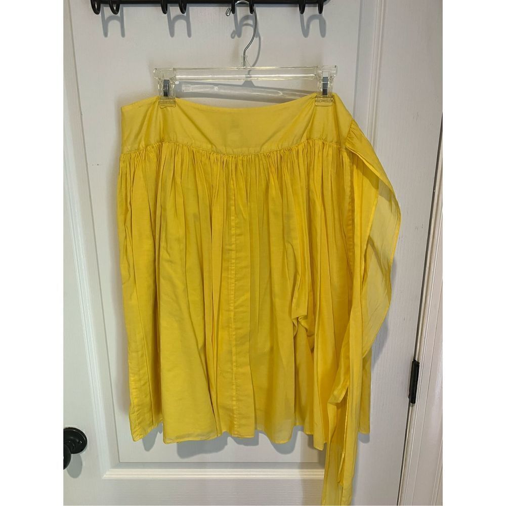 London Jean Chino Yellow Skirt tie waist tiered
